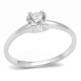 Rhodium 925 Sterling Silver Ring with AAA Grade CZ  in Clear