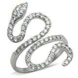 Rhodium Brass Ring with AAA Grade CZ  in Clear