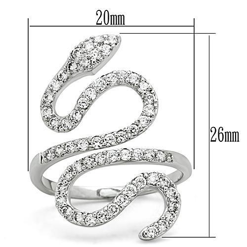 Rhodium Brass Ring with AAA Grade CZ  in Clear