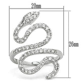 Rhodium Brass Ring with AAA Grade CZ  in Clear