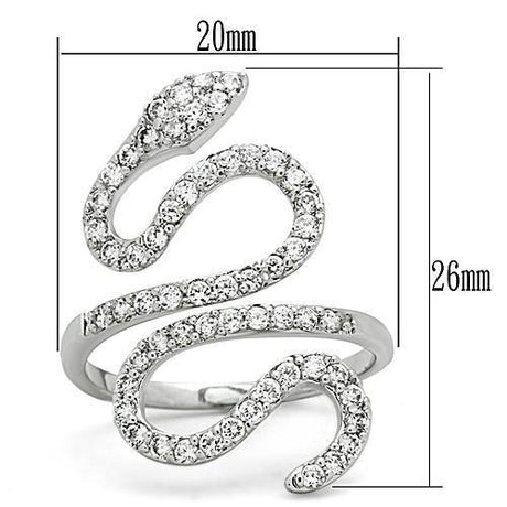 Rhodium Brass Ring with AAA Grade CZ  in Clear