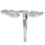 Rhodium Brass Ring with AAA Grade CZ  in Clear