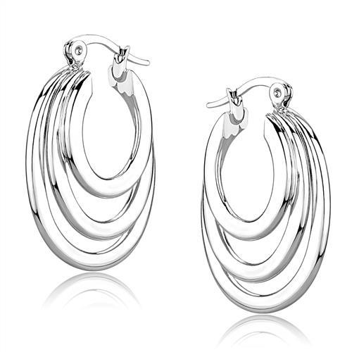 Rhodium Brass Earrings with No Stone