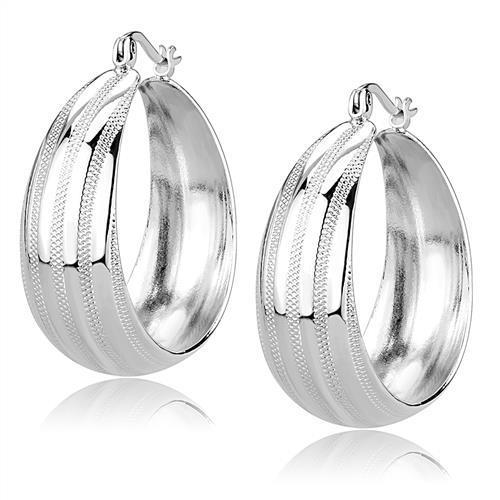 Rhodium Brass Earrings with No Stone