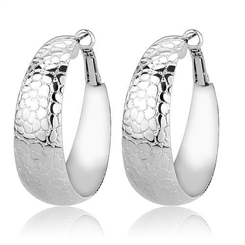 Rhodium Brass Earrings with No Stone