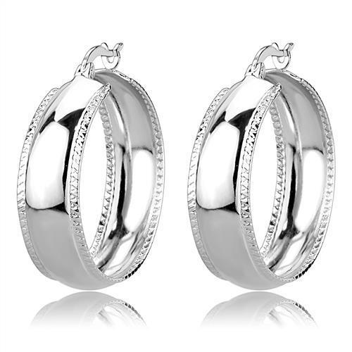 Rhodium Brass Earrings with No Stone