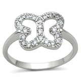 Rhodium Brass Ring with AAA Grade CZ  in Clear