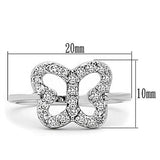 Rhodium Brass Ring with AAA Grade CZ  in Clear