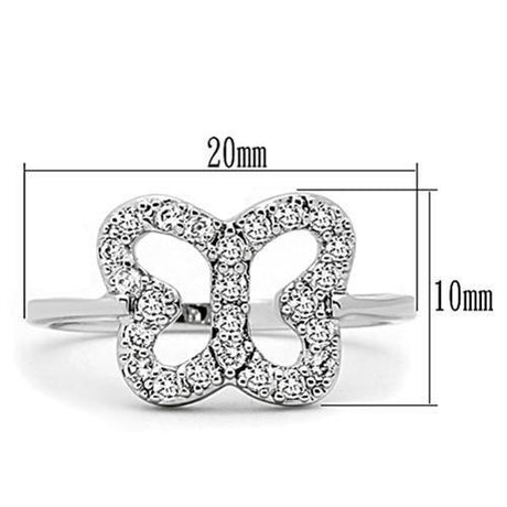 Rhodium Brass Ring with AAA Grade CZ  in Clear