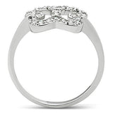 Rhodium Brass Ring with AAA Grade CZ  in Clear