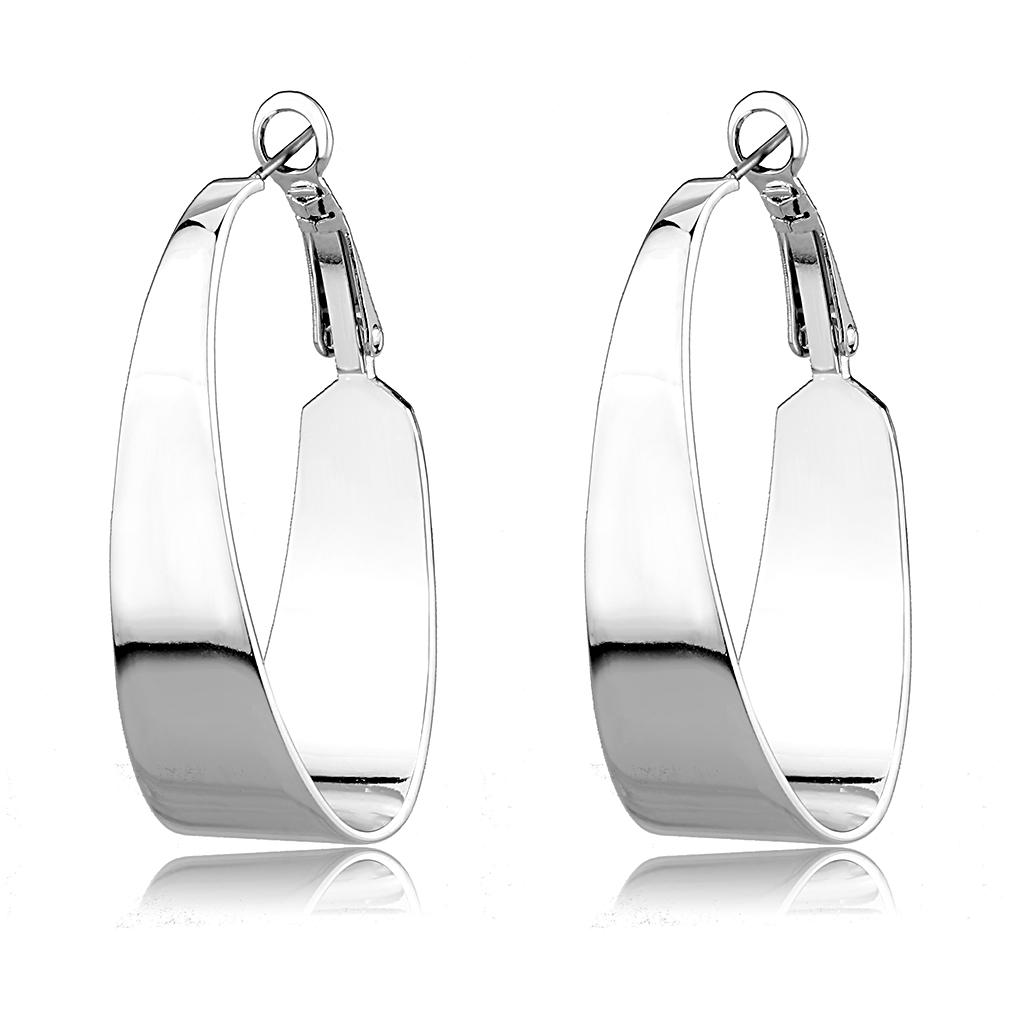 Rhodium Brass Earrings with No Stone
