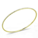 Gold Brass Bangle with Top Grade Crystal  in Clear