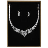 Rhodium Brass Jewelry Sets with AAA Grade CZ  in Clear
