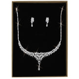 Rhodium Brass Jewelry Sets with AAA Grade CZ  in Clear