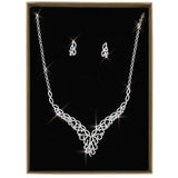 Rhodium Brass Jewelry Sets with AAA Grade CZ  in Clear