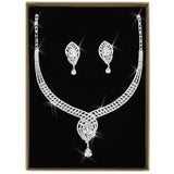 Rhodium Brass Jewelry Sets with AAA Grade CZ  in Clear