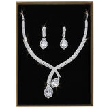 Rhodium Brass Jewelry Sets with AAA Grade CZ  in Clear