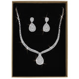 Rhodium Brass Jewelry Sets with AAA Grade CZ  in Clear