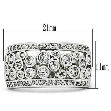 Rhodium Brass Ring with AAA Grade CZ  in Clear