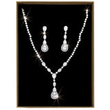 Rhodium Brass Jewelry Sets with AAA Grade CZ  in Clear