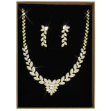 Gold Brass Jewelry Sets with AAA Grade CZ  in Clear
