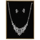 Rhodium Brass Jewelry Sets with AAA Grade CZ  in Clear