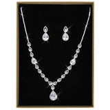 Rhodium Brass Jewelry Sets with AAA Grade CZ  in Clear