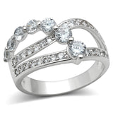 Rhodium Brass Ring with AAA Grade CZ  in Clear