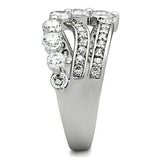 Rhodium Brass Ring with AAA Grade CZ  in Clear