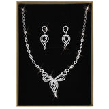Rhodium Brass Jewelry Sets with AAA Grade CZ  in Clear