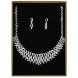 Rhodium Brass Jewelry Sets with AAA Grade CZ  in Clear