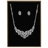 Rhodium Brass Jewelry Sets with AAA Grade CZ  in Clear