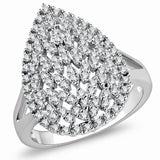 Rhodium Brass Ring with AAA Grade CZ  in Clear