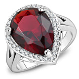 Rhodium Brass Ring with Synthetic Synthetic Glass in Siam