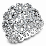 Rhodium Brass Ring with AAA Grade CZ  in Clear