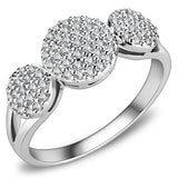 Rhodium Brass Ring with AAA Grade CZ  in Clear