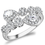 Rhodium Brass Ring with AAA Grade CZ  in Clear