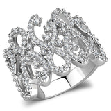 Rhodium Brass Ring with AAA Grade CZ  in Clear