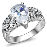 Rhodium Brass Ring with AAA Grade CZ  in Clear