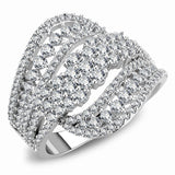 Rhodium Brass Ring with AAA Grade CZ  in Clear