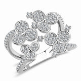 Rhodium Brass Ring with AAA Grade CZ  in Clear