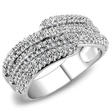 Rhodium Brass Ring with AAA Grade CZ  in Clear