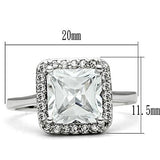Rhodium Brass Ring with AAA Grade CZ  in Clear