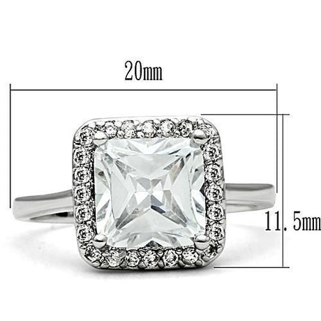 Rhodium Brass Ring with AAA Grade CZ  in Clear