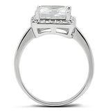 Rhodium Brass Ring with AAA Grade CZ  in Clear