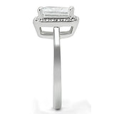 Rhodium Brass Ring with AAA Grade CZ  in Clear