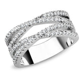 Rhodium Brass Ring with AAA Grade CZ  in Clear