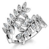 Rhodium Brass Ring with AAA Grade CZ  in Clear