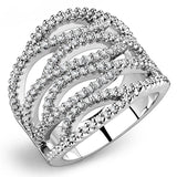 Rhodium Brass Ring with AAA Grade CZ  in Clear