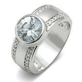 Rhodium Brass Ring with AAA Grade CZ  in Clear
